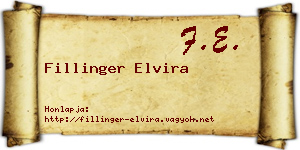 Fillinger Elvira névjegykártya